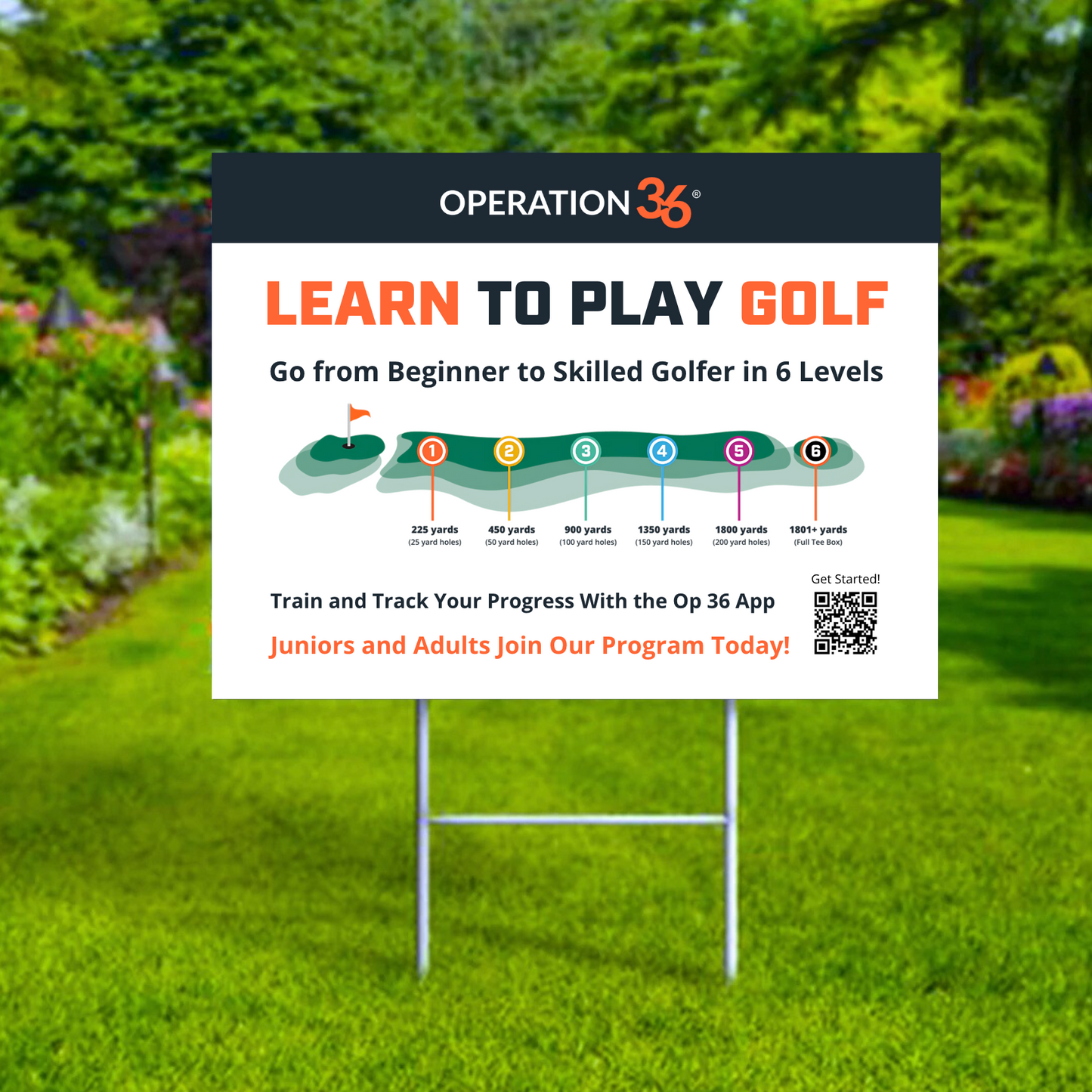 Learn To Play Golf Yard Sign