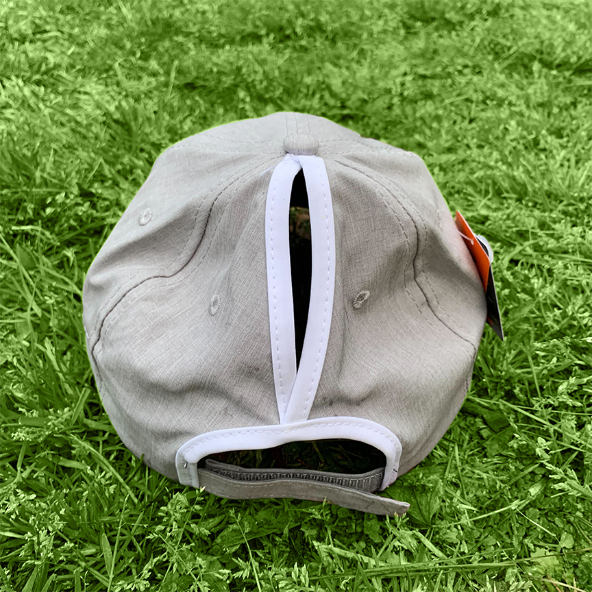 High Ponytail Hat | Gray White