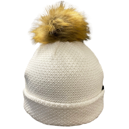 Winter Hat | White with Pom