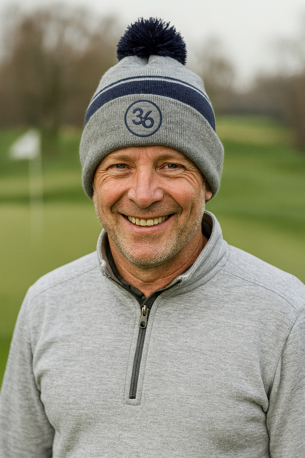 Winter Hat | Gray and Navy