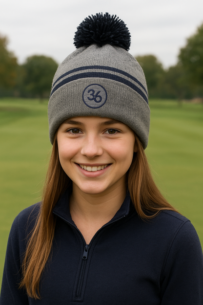 Winter Hat | Gray and Navy