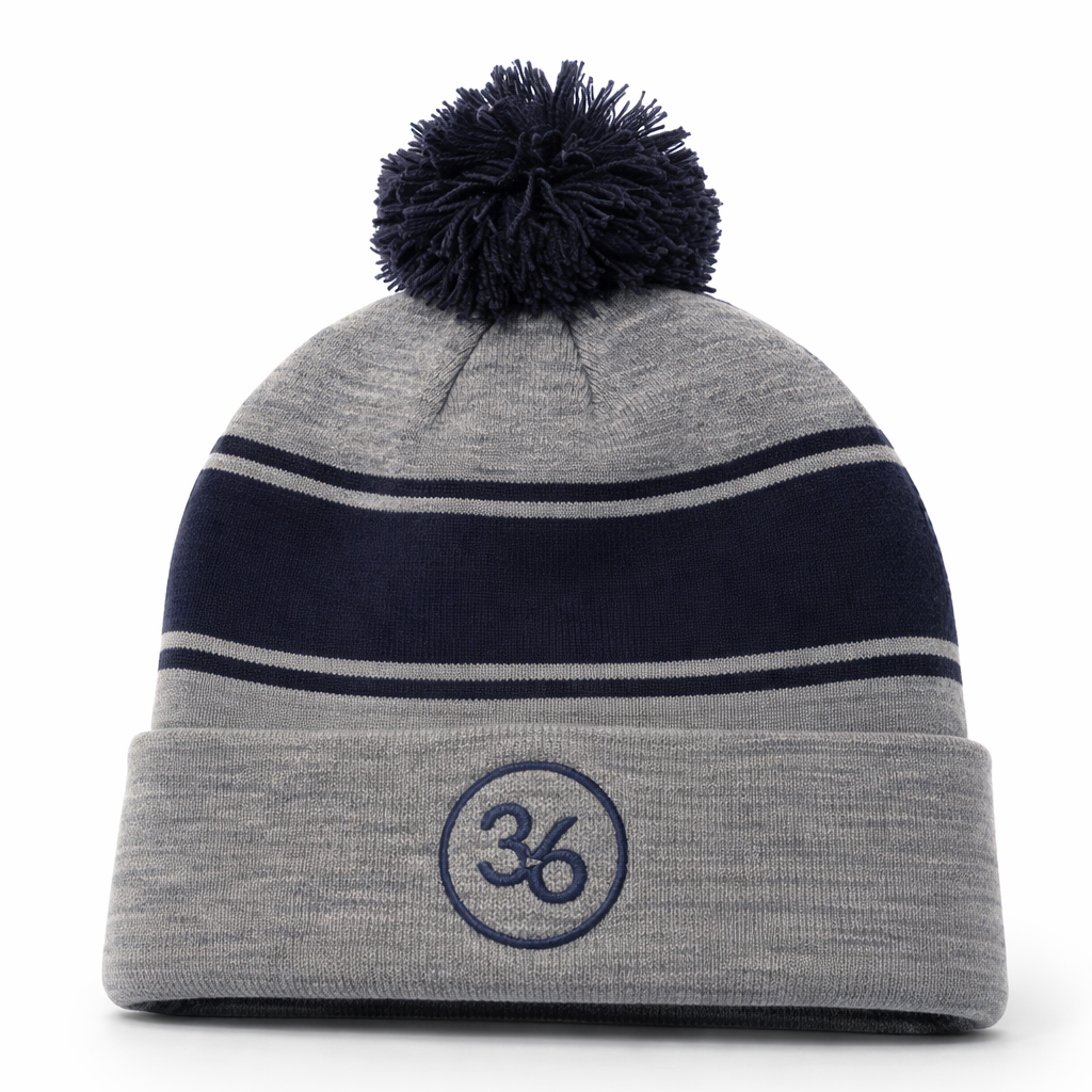 Winter Hat | Gray and Navy