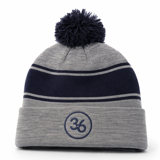 Winter Hat | Gray and Navy