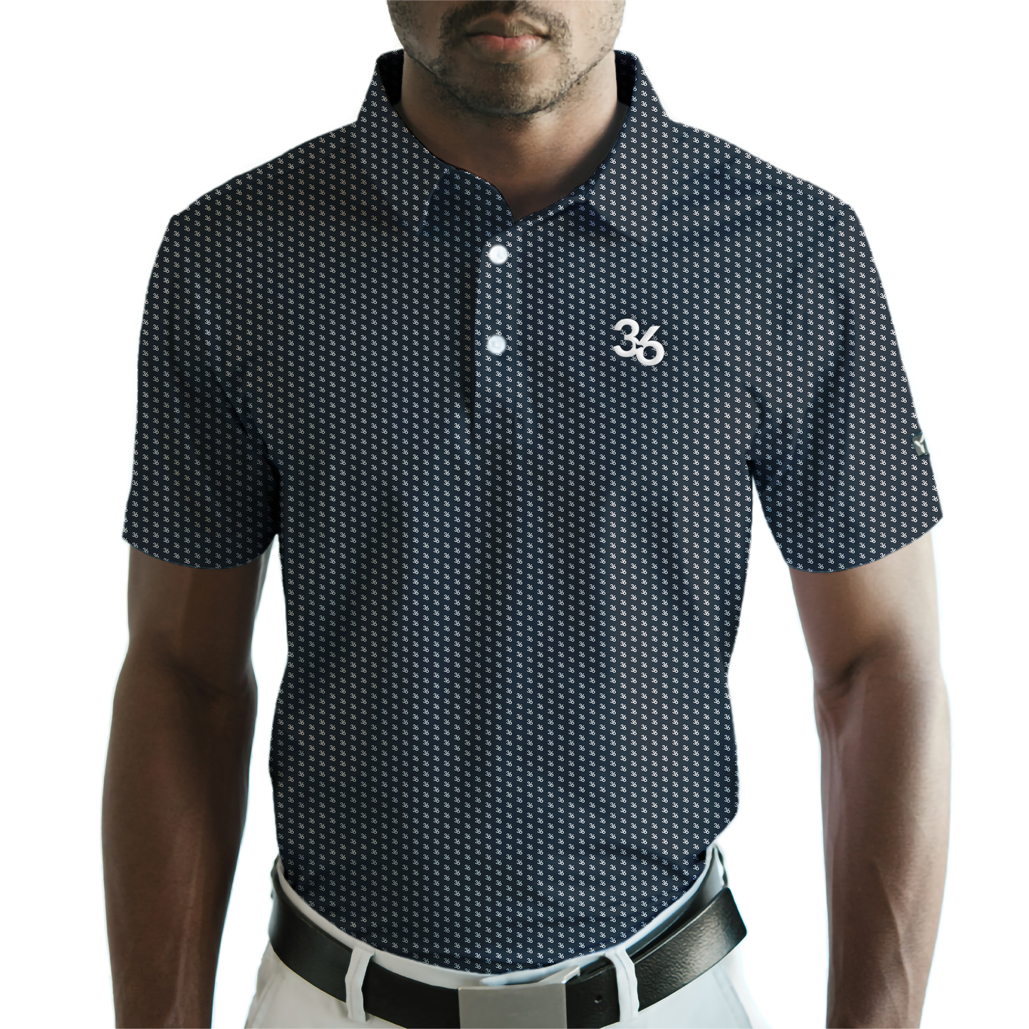 Mens All Over Logo Polo | Navy